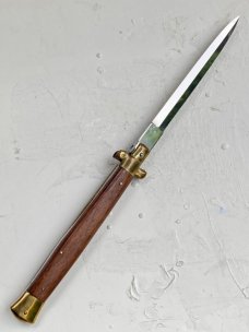 AB Italy 33cm / 13" Beltrame Dagger Blade Rosewood Brass Hardware VG+ Beltrame 90s Swivel Bolster