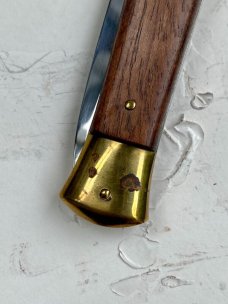 AB Italy 33cm / 13" Beltrame Dagger Blade Rosewood Brass Hardware VG+ Beltrame 90s Swivel Bolster