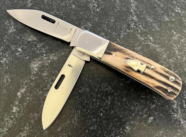 Northwoods Scagel Third Series Folder Knife Beautiful Stag, Unused 