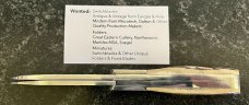 Northwoods Scagel Third Series Folder Knife Beautiful Stag, Unused 