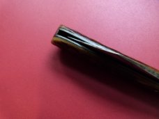 Vintage Press Button Knife Company Automatic Brown Bone Handles