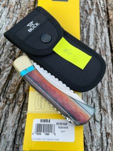 BUCK 110 LEROY REMER CUSTOM MEXICAN BLANKET NAPPED BOLSTERS & LINERS KNIFE