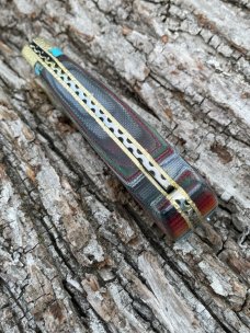 BUCK 110 LEROY REMER CUSTOM MEXICAN BLANKET NAPPED BOLSTERS & LINERS KNIFE