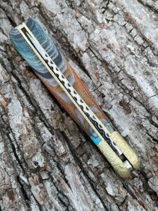 BUCK 110 LEROY REMER CUSTOM MEXICAN BLANKET NAPPED BOLSTERS & LINERS KNIFE