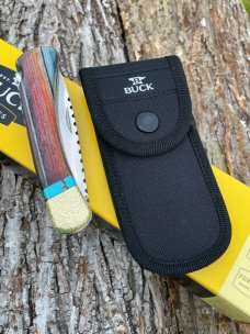 BUCK 110 LEROY REMER CUSTOM MEXICAN BLANKET NAPPED BOLSTERS & LINERS KNIFE