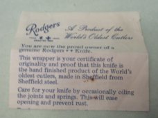 Rogers the Worlds oldest Cutlers Wood Handle Barlow 