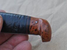 Western WWII Knife Double Steel Guard Double Tang Pinned Fiber Pommel 10" OAL  Tang Stamped Western