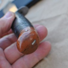 Western WWII Knife Double Steel Guard Double Tang Pinned Fiber Pommel 10" OAL  Tang Stamped Western