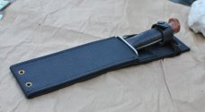 Western WWII Knife Double Steel Guard Double Tang Pinned Fiber Pommel 10" OAL  Tang Stamped Western