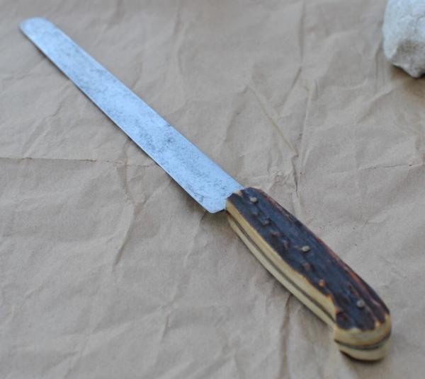 Waltcraft Solingen Germany 15" OAL Thick Stag Handles Brass Pins Full Tang 1950's Waltcraft Solingen Germany 15" OAL Thick Stag Handles Brass Pins Full Tang 1950's