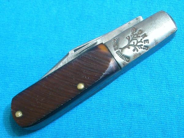 VINTAGE BOKER TREE BRAND 493 BARLOW BAREHEAD SAWCUT DELRIN FOLDING POCKET PEN KNIFE KNIVES OLD