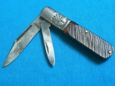 VINTAGE BOKER TREE BRAND 493 BARLOW BAREHEAD SAWCUT DELRIN FOLDING POCKET PEN KNIFE KNIVES OLD