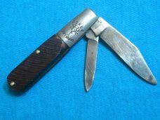 VINTAGE BOKER TREE BRAND 493 BARLOW BAREHEAD SAWCUT DELRIN FOLDING POCKET PEN KNIFE KNIVES OLD
