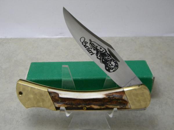 Kissing Crane Germany Stag Safari Lockback Knife