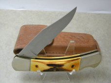 Parker USA Stag Lockback Knife in Leather Pouch