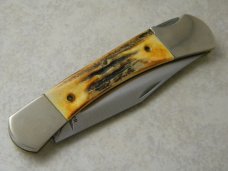 Parker USA Stag Lockback Knife in Leather Pouch