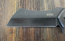 S-Tec Cleaver style folding knife Stonewash