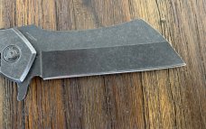 S-Tec Cleaver style folding knife Stonewash