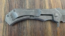 S-Tec Cleaver style folding knife Stonewash