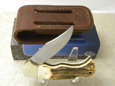 Colt CT CTO113  (United Cutlery) Stag lockback Knife NIB w/Leather Pouch