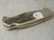 Colt CT CTO113  (United Cutlery) Stag lockback Knife NIB w/Leather Pouch