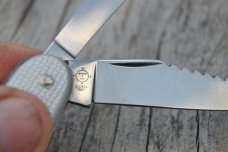 Luna Italy Fisherman's Folder Aluminum Waffle Handles Mint Mirror Polish 7 Functions With Bail