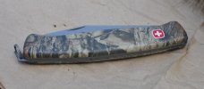 Wenger 125 mm Single Blade Century Cammo Color Handle Never use Or Honed Locking Blade