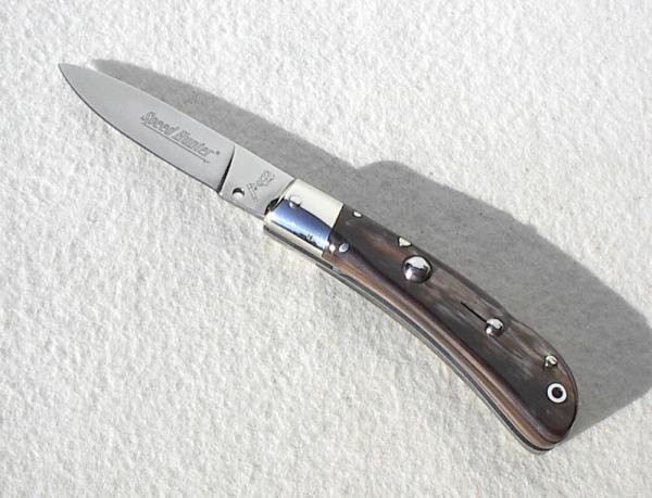 NOS AKC ITALIAN CLASSIC SPEED HUNTER GENUINE BRAZILIAN HORN NICKEL SILVER BOLSTERS 