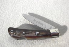 NOS AKC ITALIAN CLASSIC SPEED HUNTER GENUINE BRAZILIAN HORN NICKEL SILVER BOLSTERS 