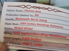 Tuna Valley 2023 Mammoth Bark Ivory Raindrop Damascus Phoenix Jack 1 of 60