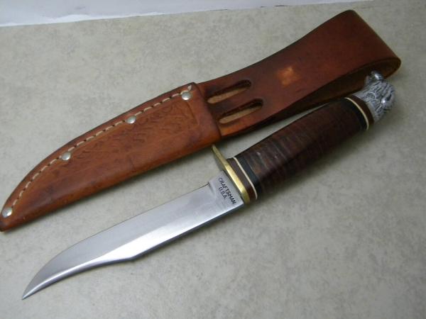 Craftsman USA Stacked Leather Bear Head Fixed Blade Sheath Knife