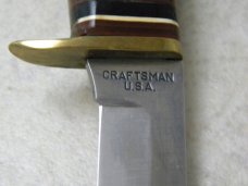 Craftsman USA Stacked Leather Bear Head Fixed Blade Sheath Knife