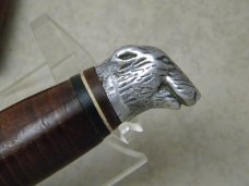 Craftsman USA Stacked Leather Bear Head Fixed Blade Sheath Knife