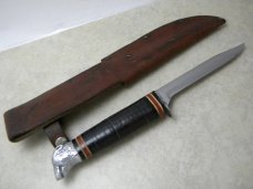 Schrade Walden USA 141 Fixed Blade Bear Head Sheath Knife 