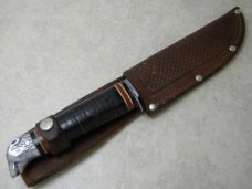 Schrade Walden USA 141 Fixed Blade Bear Head Sheath Knife 