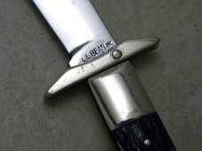 LL Bean Freeport. ME USA Rough Black Folding Guard Lockback Knife