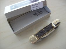 Hubertus Knife Solingen, Germany Large Size 11 Spear-Point Blade Genuine Stag/Antler NIB