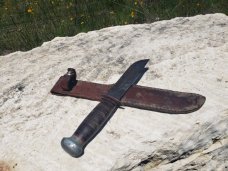 WW2 PAL RH-36 Mark I Combat Knife with Original Leather Sheath 