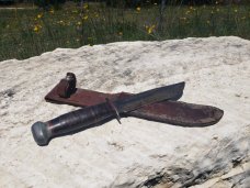 WW2 PAL RH-36 Mark I Combat Knife with Original Leather Sheath 