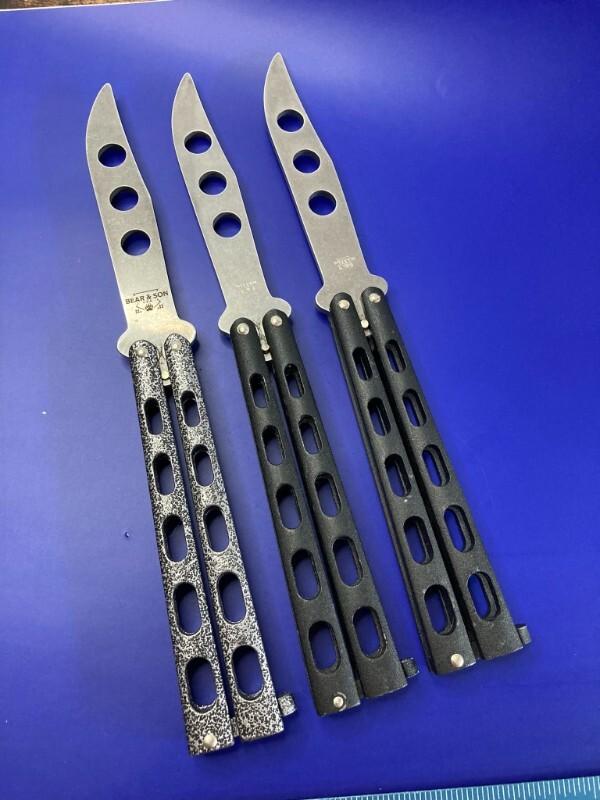 Lot of 3 Bear & Son Trainer Butterfly Knives Lot of 3 Bear & Son Trainer Butterfly Knives