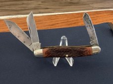KaBar 1100 Made In USA Full Size Stockman 3 Blade Folding Pocket knife.