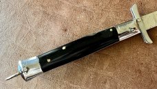 Rare Pre-Rizzuto BULL Tang Stamp Batwing Guards Backlock Switchblade 8.25 Inch Knife