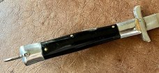 Rare Pre-Rizzuto BULL Tang Stamp Batwing Guards Backlock Switchblade 7.5 Inch Knife