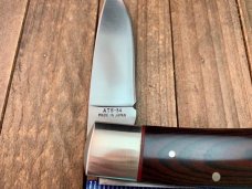 A.G. Russel Lockback Brown Micarta Seki Japan Made ATS-34 Blade