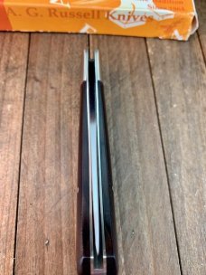 A.G. Russel Lockback Brown Micarta Seki Japan Made ATS-34 Blade