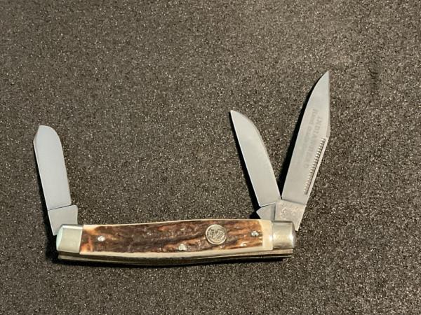 CRISNER INDIAN HEAD STOCKMAN KNIFE. MADE IN SOLINGEN GERMANY.