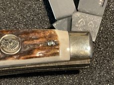 CRISNER INDIAN HEAD STOCKMAN KNIFE. MADE IN SOLINGEN GERMANY.