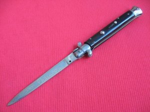Vintage Italian 11" Vendetta Corsa Style Horn Stiletto Switchblade Knife.