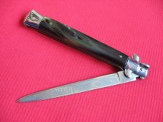 Vintage Italian 11" Vendetta Corsa Style Horn Stiletto Switchblade Knife.