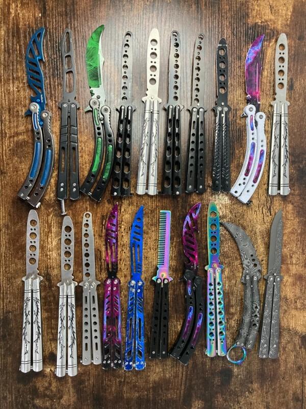 Lot of 20 Butterfly Balisong Trainer Knives Lot of 20 Butterfly Balisong Trainer Knives